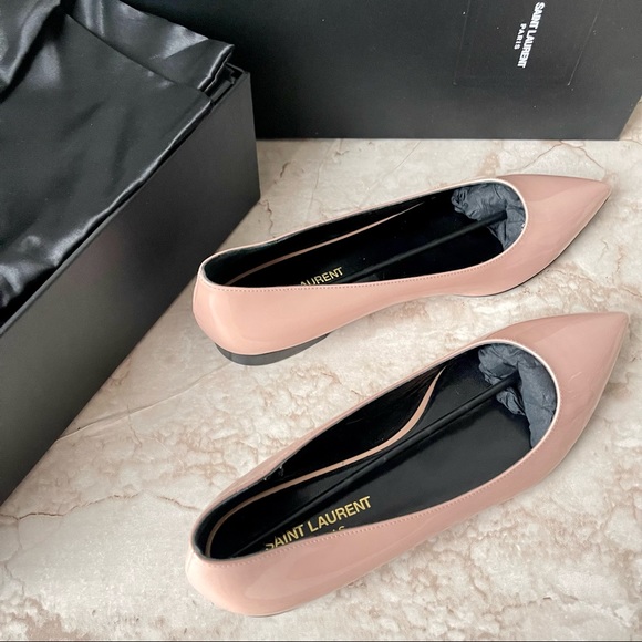 Yves Saint Laurent Paris 10 Ballerine Pointed Toe Patent Flats - Picture 5 of 8